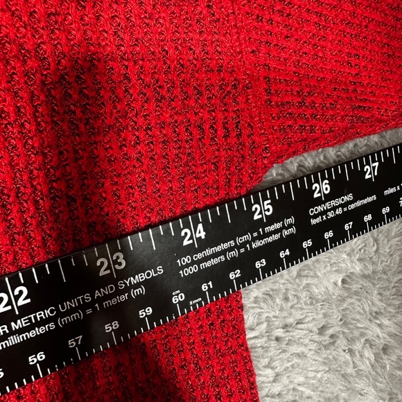 Time and Tru Women’s Sweater XL Red Cowl Neck Long Sleeve Pullover Plus Size - Picture 2 of 7